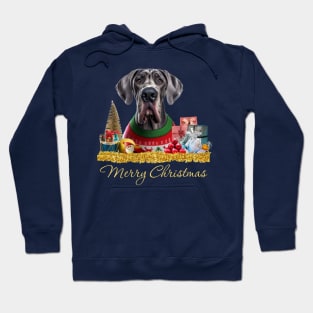 Merry Christmas Great Dane Hoodie